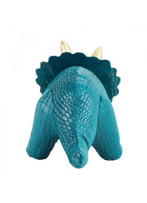 Minas de Presentes - Dinossauro de Pelúcia Verde Escuro Triceratops 32cm Verde 4