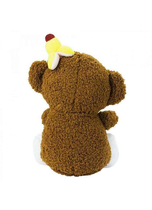 Minas de Presentes - Macaco de Pelúcia Sentado com Bananinha na Cabeça 22cm Marrom 4