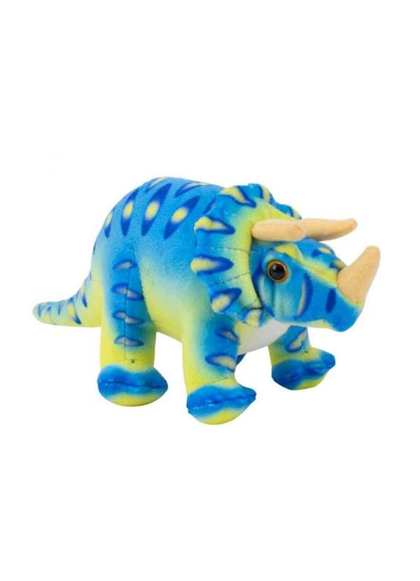 Minas de Presentes - Pelúcia Dinossauro Azul Tricerátops 26cm Azul