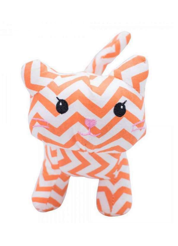 Minas de Presentes - Pelúcia Gatinha Laranja Listras 13cm Laranja