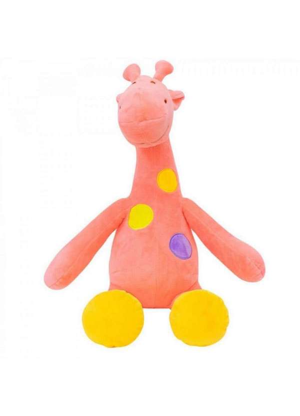 Minas de Presentes - Pelúcia Girafa Rosa Pintas Coloridas 37cm Rosa 2