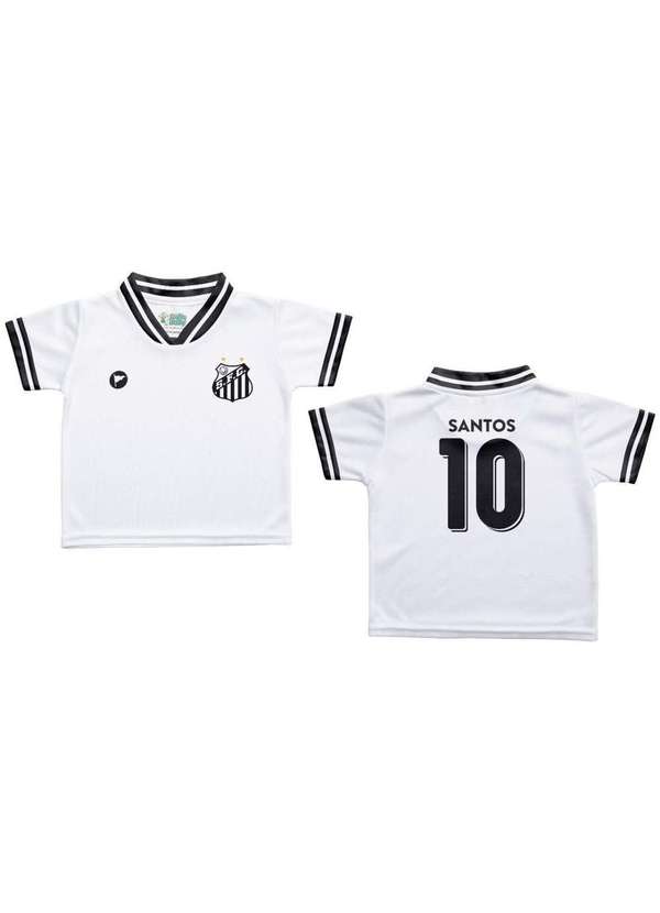 Torcida Baby - Camiseta Bebê Santos Branca - Torcida Baby Branco / Preto