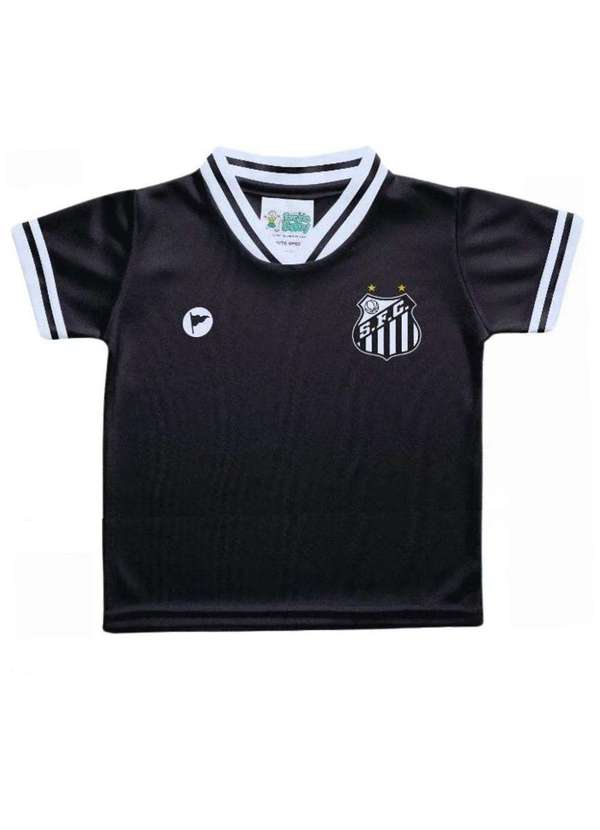 Torcida Baby - Camiseta Bebê Santos Preta - Torcida Baby Preto 2