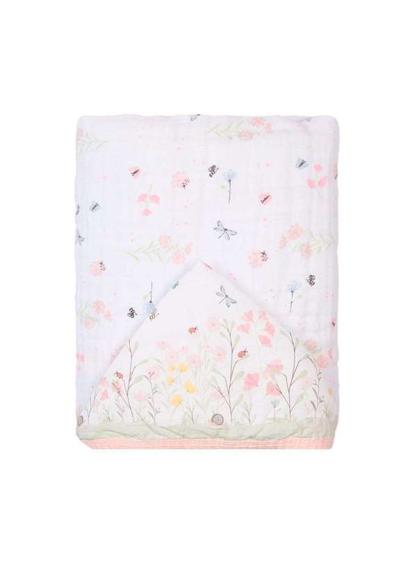 Papi - Toalha de Banho Infantil Soft com Capuz Flores Papi 90x80cm Rosa
