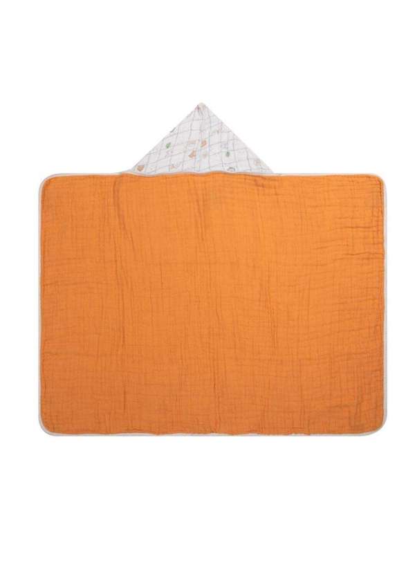Papi - Toalha de Banho Infantil Soft Premium com Capuz Animais Papi Laranja 3