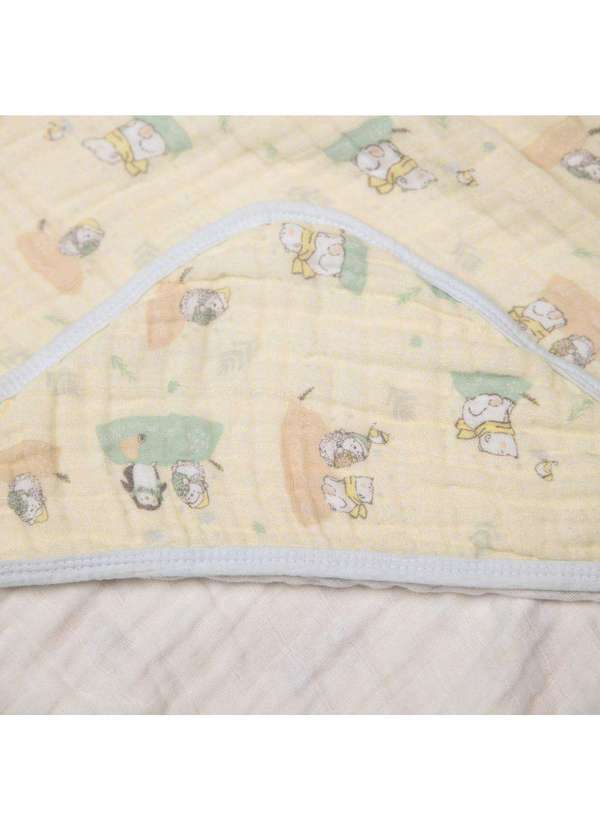 Papi - Toalha de Banho Soft Infantil Urso c/ Capuz 80x80cm Papi Verde 2