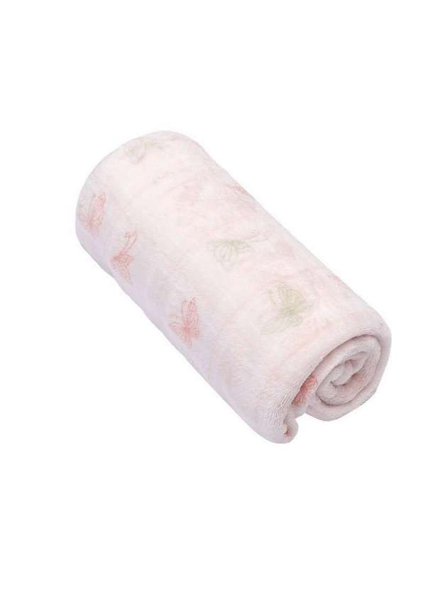 Papi - Cobertor de Microfibra Bebê Estampado Borboleta Papi Rosa