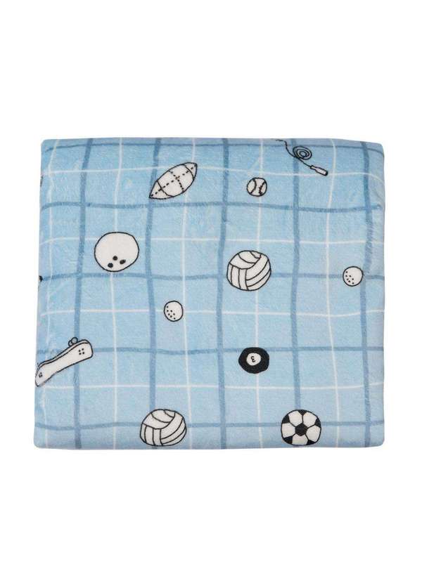 Papi - Cobertor de Microfibra Bebê Estampado Esporte Papi Azul