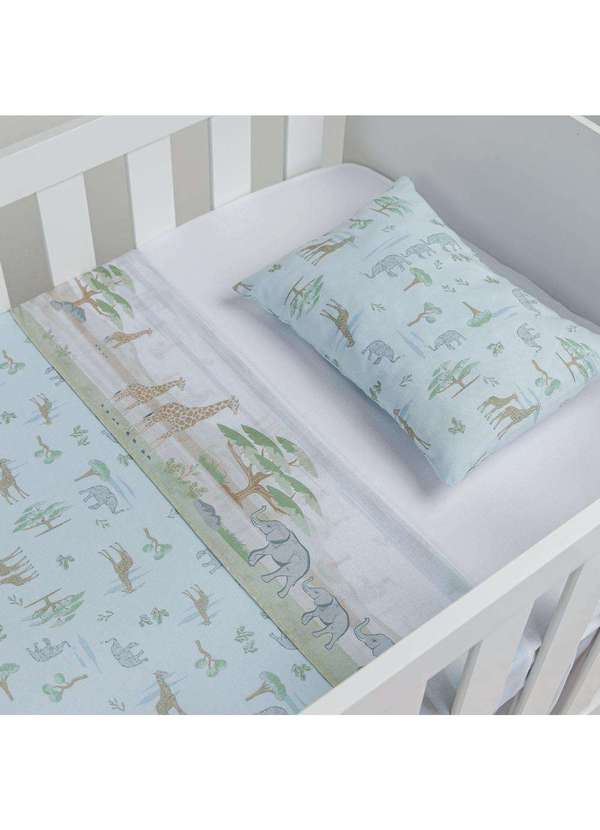 Papi - Jogo de Berço África Contém 03 Peças Papi Azul