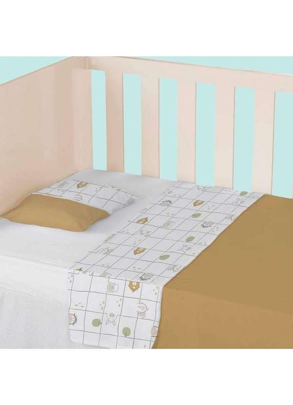 Papi - Jogo de Berço Bebê Mostarda Tamanho Americano com 3 Pçs Papi Amarelo