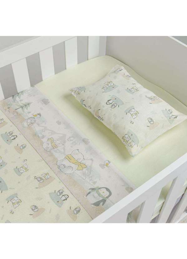 Papi - Jogo de Berço Urso Contém 03 Peças Papi Amarelo