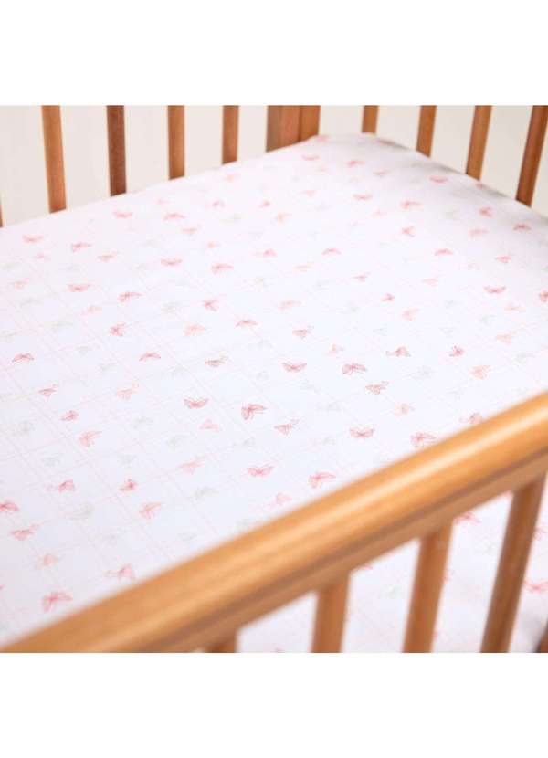 Papi - Lençol Avulso Bebê Borboleta c/ Elástico Tamanho Americano Branco