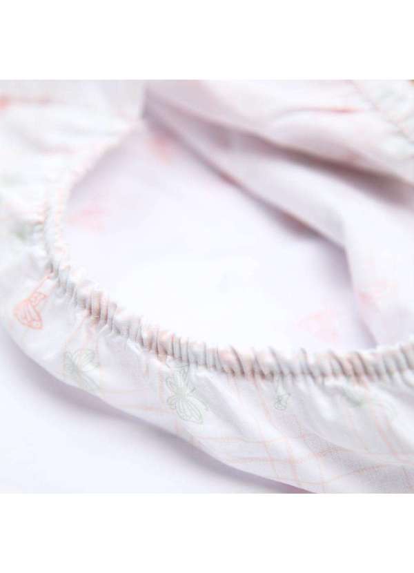 Papi - Lençol Avulso Bebê Borboleta c/ Elástico Tamanho Americano Branco 3