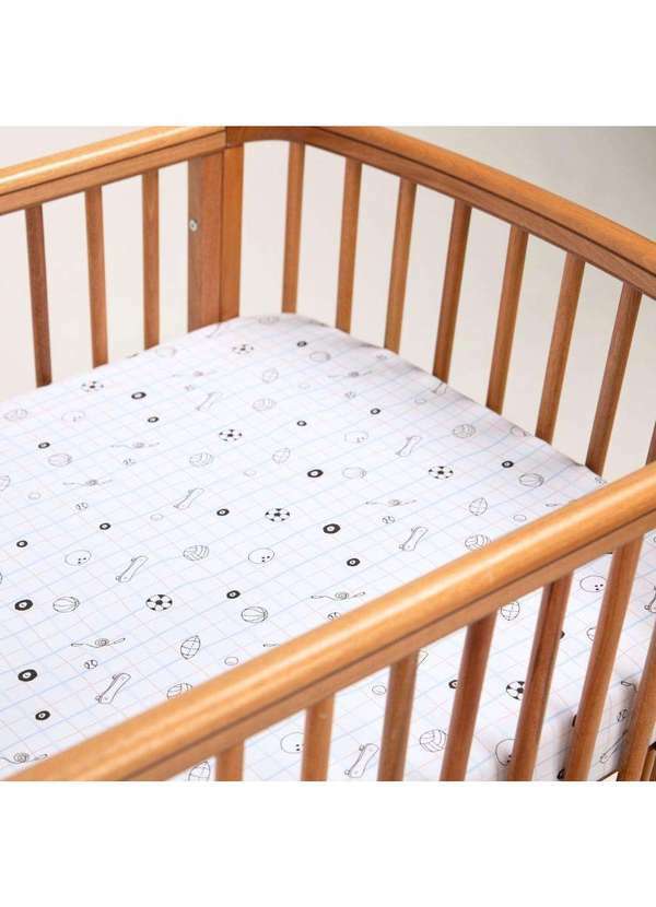 Papi - Lençol Avulso Bebê Esporte c/ Elástico Tamanho Americano Branco