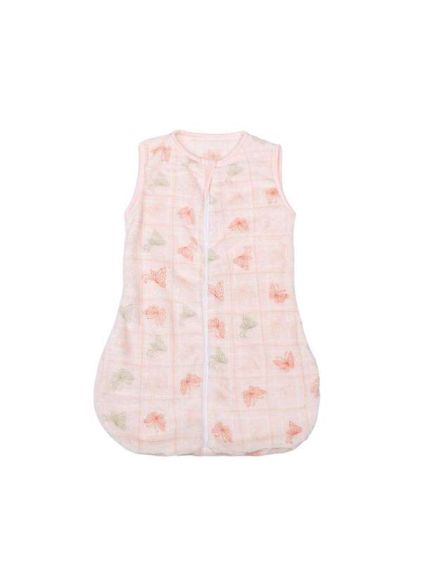 Papi - Saco de Dormir Bebê em Microfibra Estampa Borboleta Papi Rosa