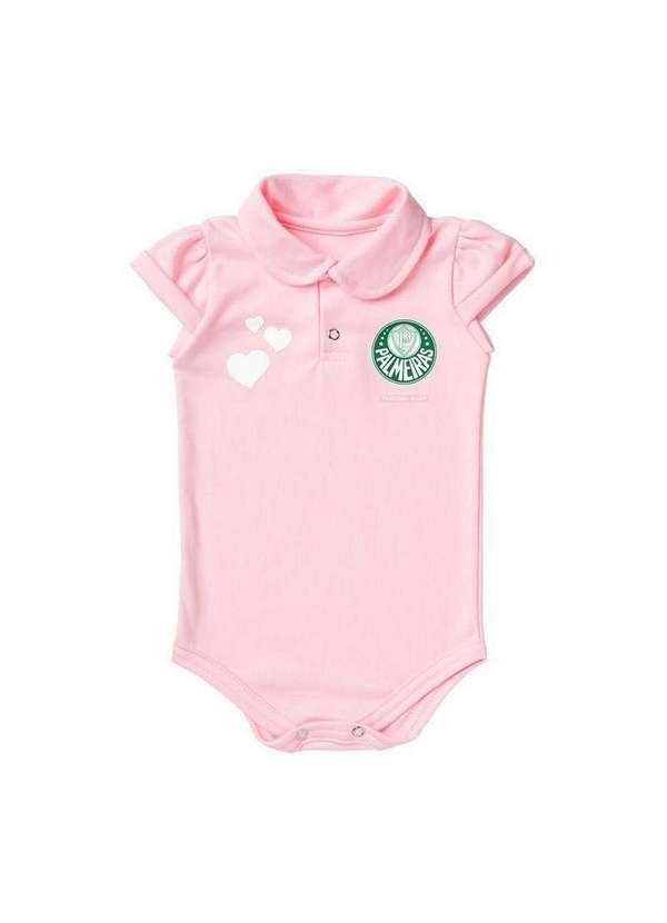Torcida Baby - Body Palmeiras Polo Rosa Torcida Baby Rosa