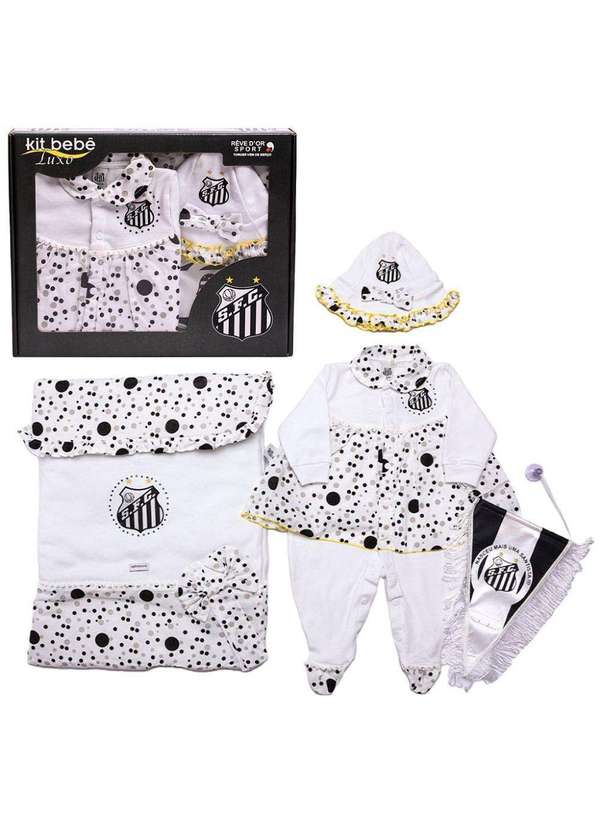 Revedor - Kit Bebê Saída de Maternidade Santos Luxo Meninas Oficial Branco