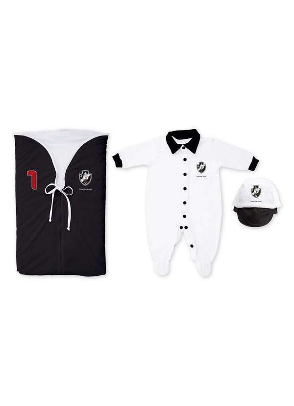 Torcida Baby - Kit Vasco Saída Maternidade Preto - Torcida Baby Branco