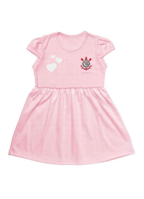 Torcida Baby - Vestido Infantil Corinthians Rosa Torcida Baby Rosa