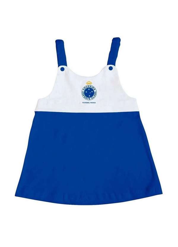Torcida Baby - Vestido Infantil Cruzeiro com Alça - Torcida Baby Branco / Azul