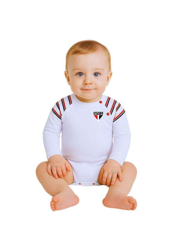 Revedor - Body Bebê São Paulo Branco Manga Longa Oficial Branco