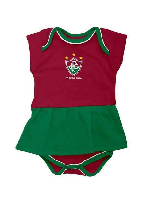 Torcida Baby - Body Bebê Vestido Fluminense - Torcida Baby Grená / Verde
