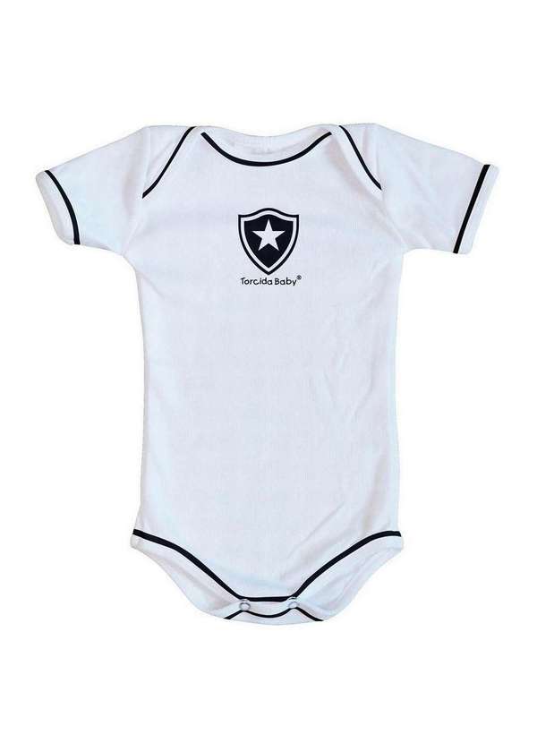 Torcida Baby - Body Botafogo Oficial Branco Manga Curta Oficial Branco