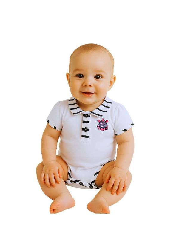 Revedor - Body Corinthians Manga Curta Feminino Oficial Branco