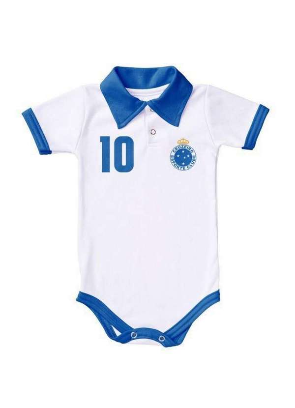 Torcida Baby - Body Cruzeiro Polo Branco Torcida Baby Branco / Azul