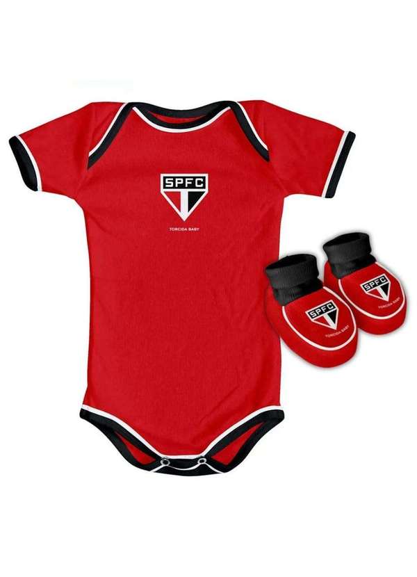 Torcida Baby - Body e Pantufa São Paulo Vermelho Torcida Baby Vermelho