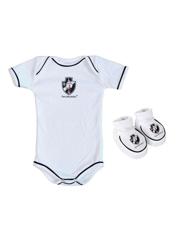 Torcida Baby - Body e Pantufa Vasco Branco Torcida Baby Branco