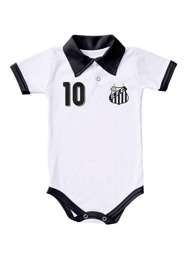 Torcida Baby - Body Santos Polo Branco Torcida Baby Branco / Preto