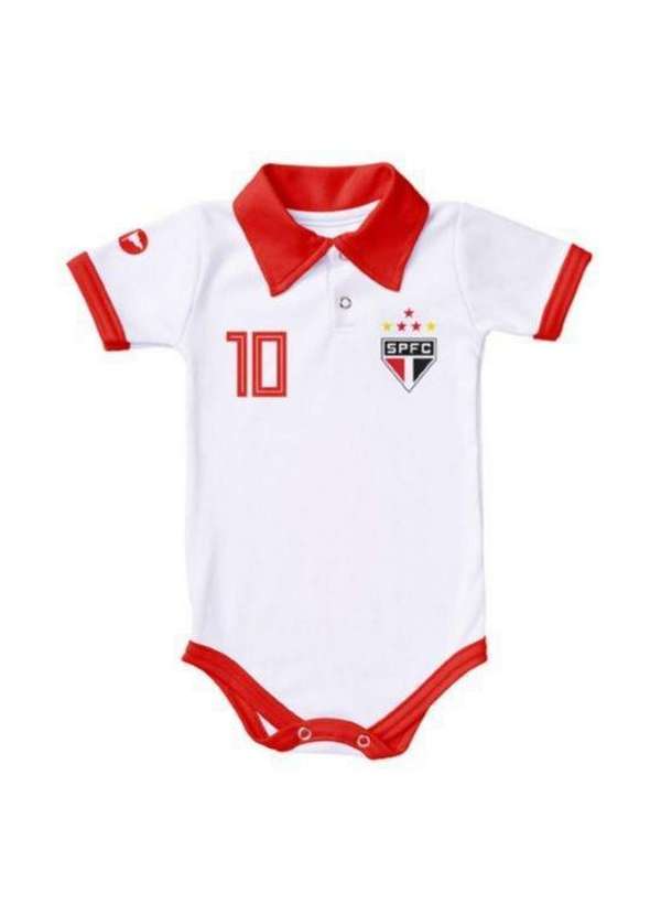 Torcida Baby - Body São Paulo Polo Branco Torcida Baby Branco / Vermelho