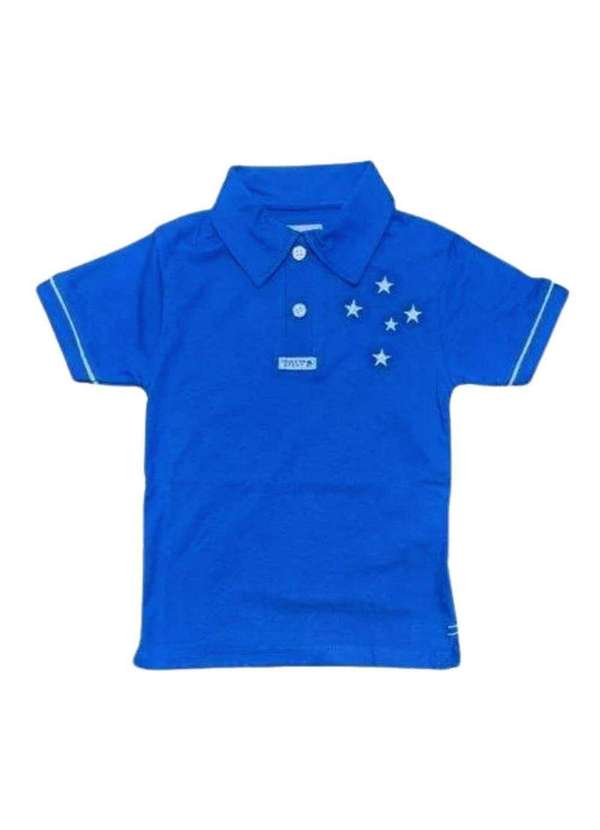 Revedor - Camisa Polo Infantil Cruzeiro Estrelas Oficial Azul 3