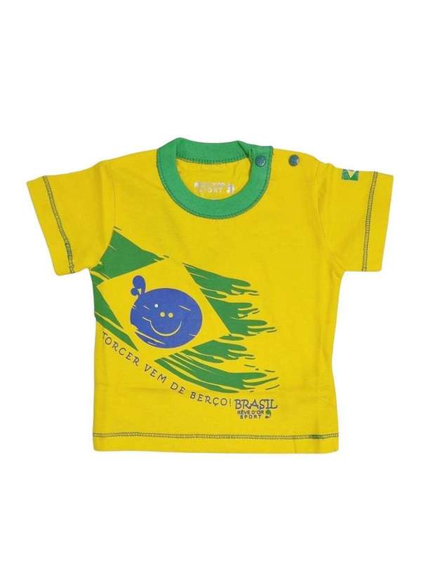 Torcida Baby - Camiseta Brasil Bebê Amarela Amarelo