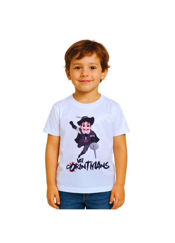 Revedor - Camiseta Infantil Corinthians Mascote Branca Oficial Branco