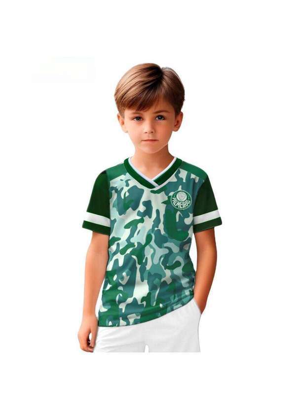 Revedor - Camiseta Infantil Palmeiras Camuflada Oficial Branco / Verde