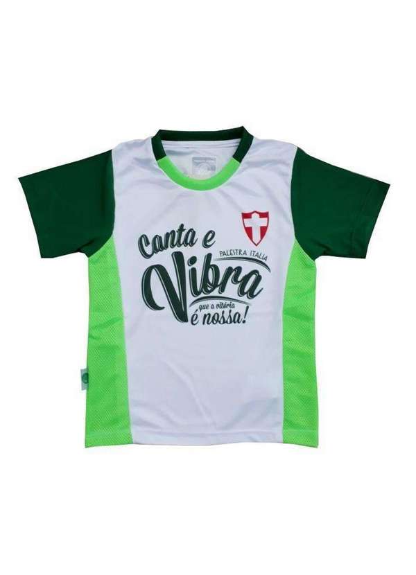 Revedor - Camiseta Infantil Palmeiras Canta e Vibra Oficial Branco / Verde 2