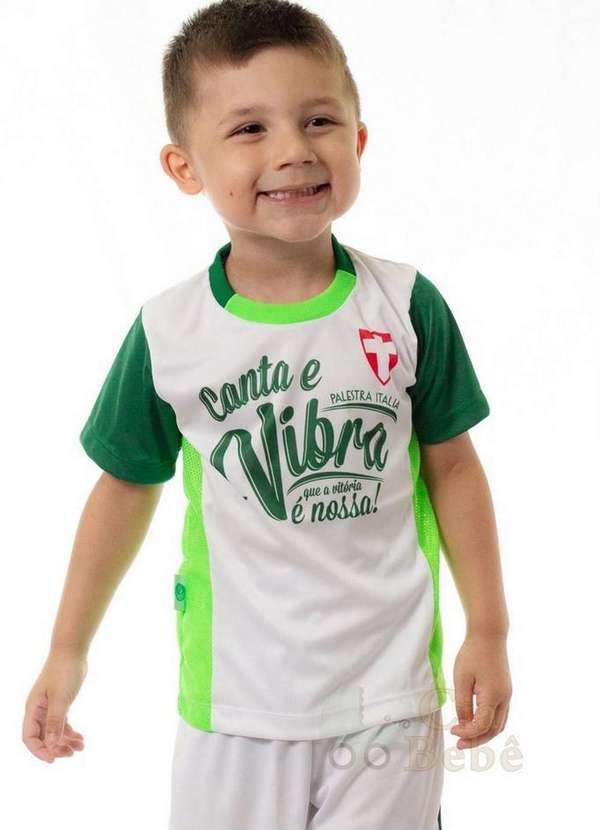 Revedor - Camiseta Infantil Palmeiras Canta e Vibra Oficial Branco / Verde 3