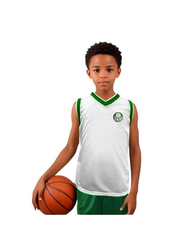 Revedor - Camiseta Infantil Palmeiras Regata Basket Style Oficial Branco