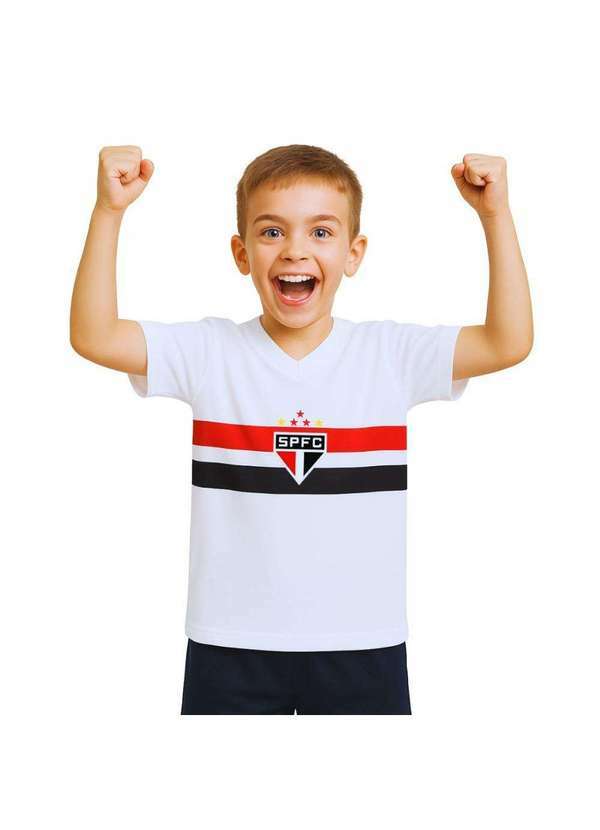 Revedor - Camiseta Infantil São Paulo Futebol Clube Branca Oficial Branco