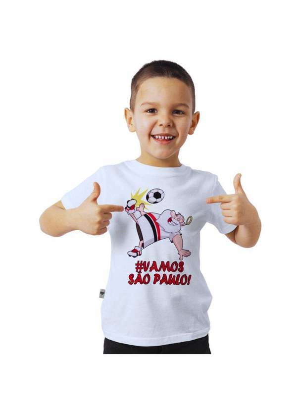 Revedor - Camiseta Infantil São Paulo Mascote Branca Oficial Branco