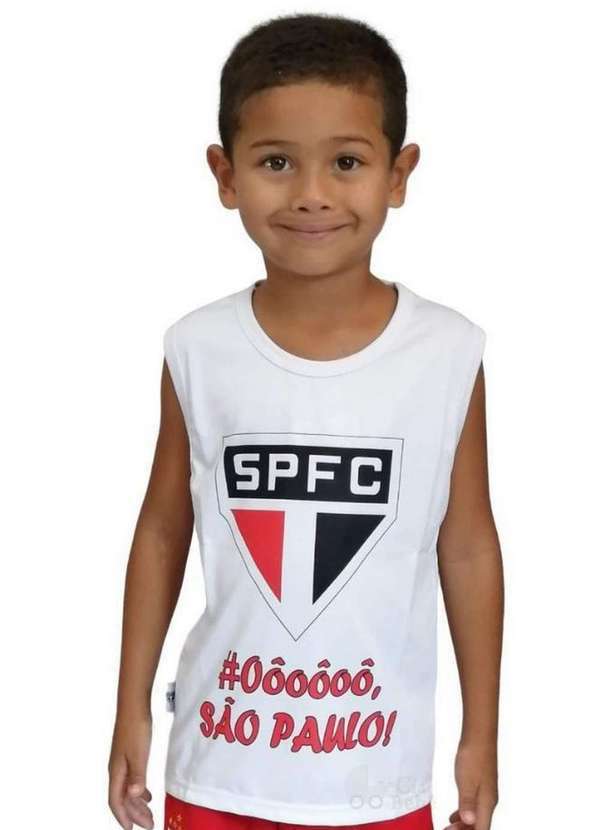 Revedor - Camiseta Infantil São Paulo Regata Oficial Branco