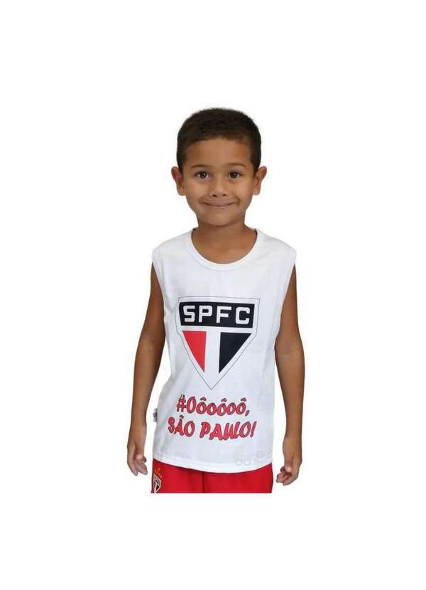 Revedor - Camiseta Infantil São Paulo Regata Oficial Branco 2
