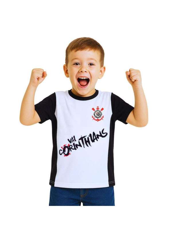 Revedor - Camiseta Infantil Vai Corinthians Oficial Branco / Preto