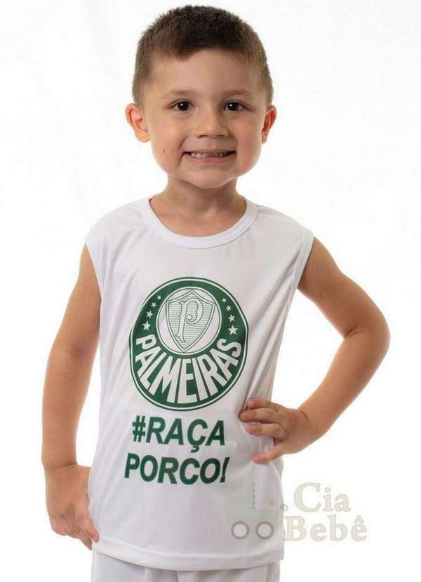 Revedor - Camiseta Regata Infantil Palmeiras Oficial Branco