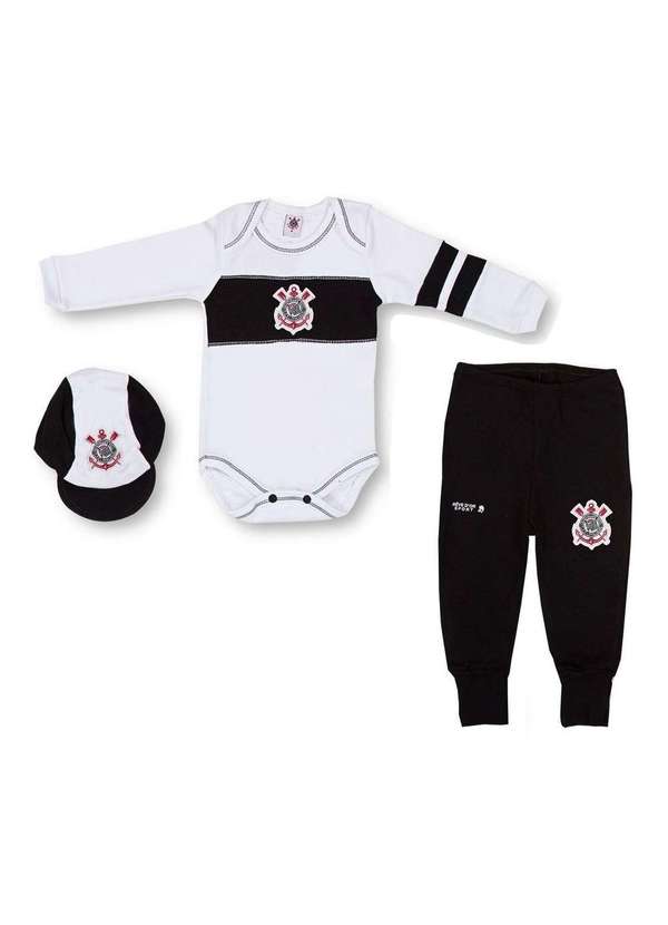 Revedor - Conjunto Longo Corinthians Body com Boné Oficial Branco