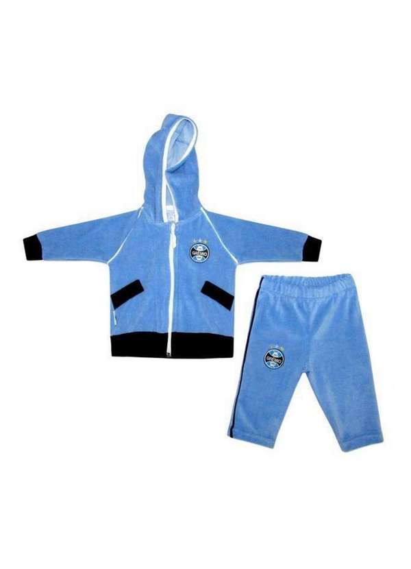 Revedor - Conjunto Agasalho Bebê Grêmio Plush Oficial Azul 3