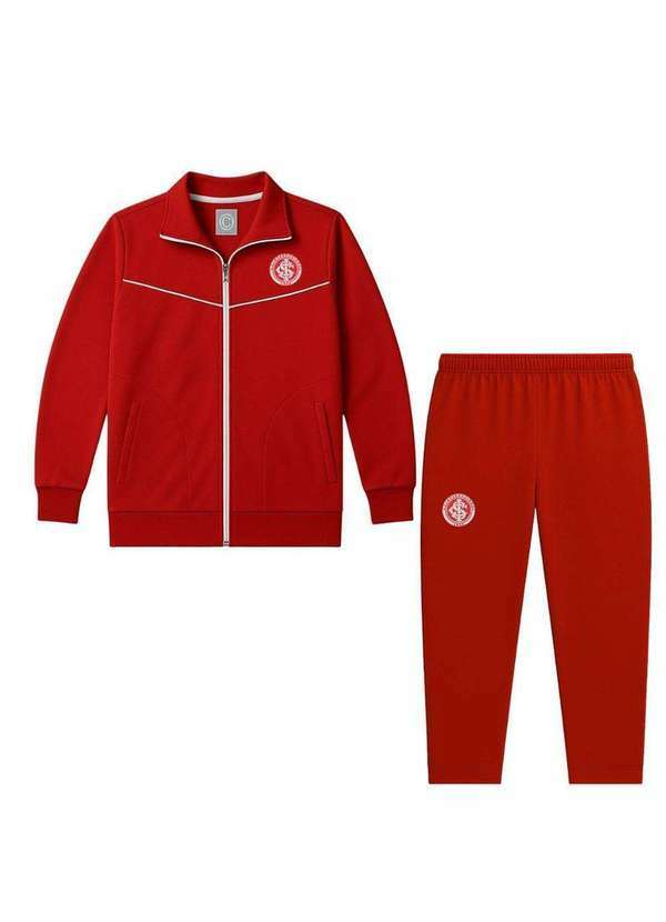 Revedor - Conjunto Agasalho Internacional Infantil Jaqueta e Calça Vermelho 2