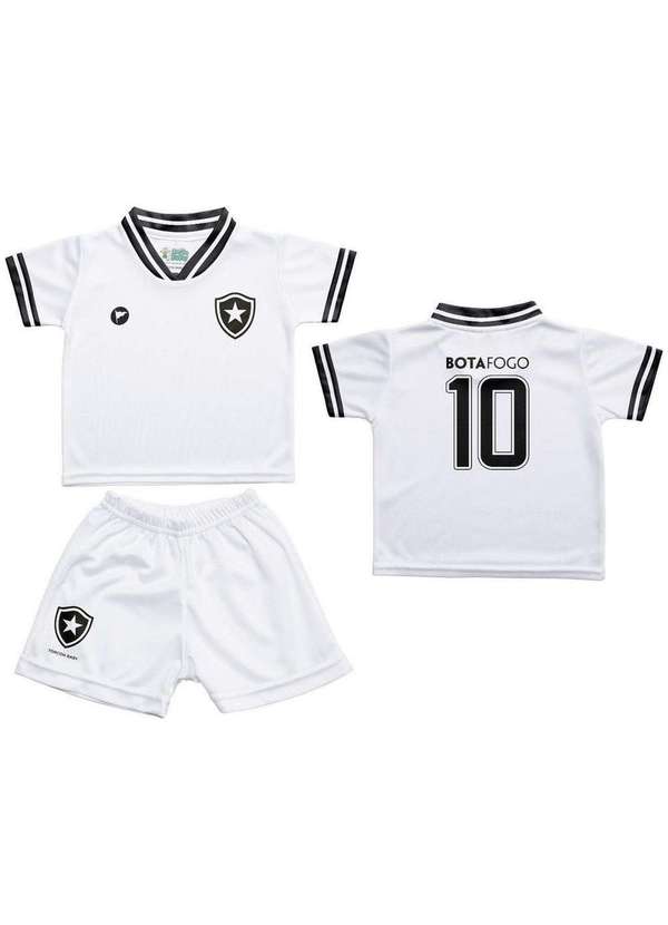 Torcida Baby - Conjunto Botafogo Uniforme Infantil Branco - Torcida Baby Branco / Preto